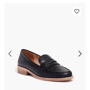 Madewell Elinor black leather loafers, size 6 1/2